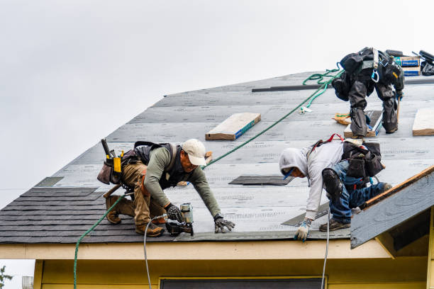 Professional Gutter Installation technician working in Jefferson, NH